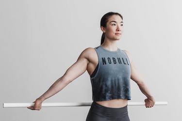 Nobull Muscle Dip-Dye Women's Tank Tops Blue | Australia (FE0869)